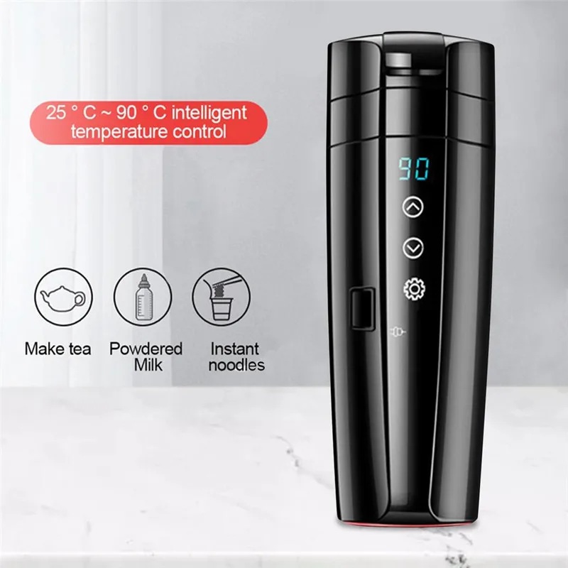 Smart Touch Car Thermos Bottle Digital Display Insulated Cup Porable Vacuum Flask Travel Heating Water Coffee Bottle Mug Cups