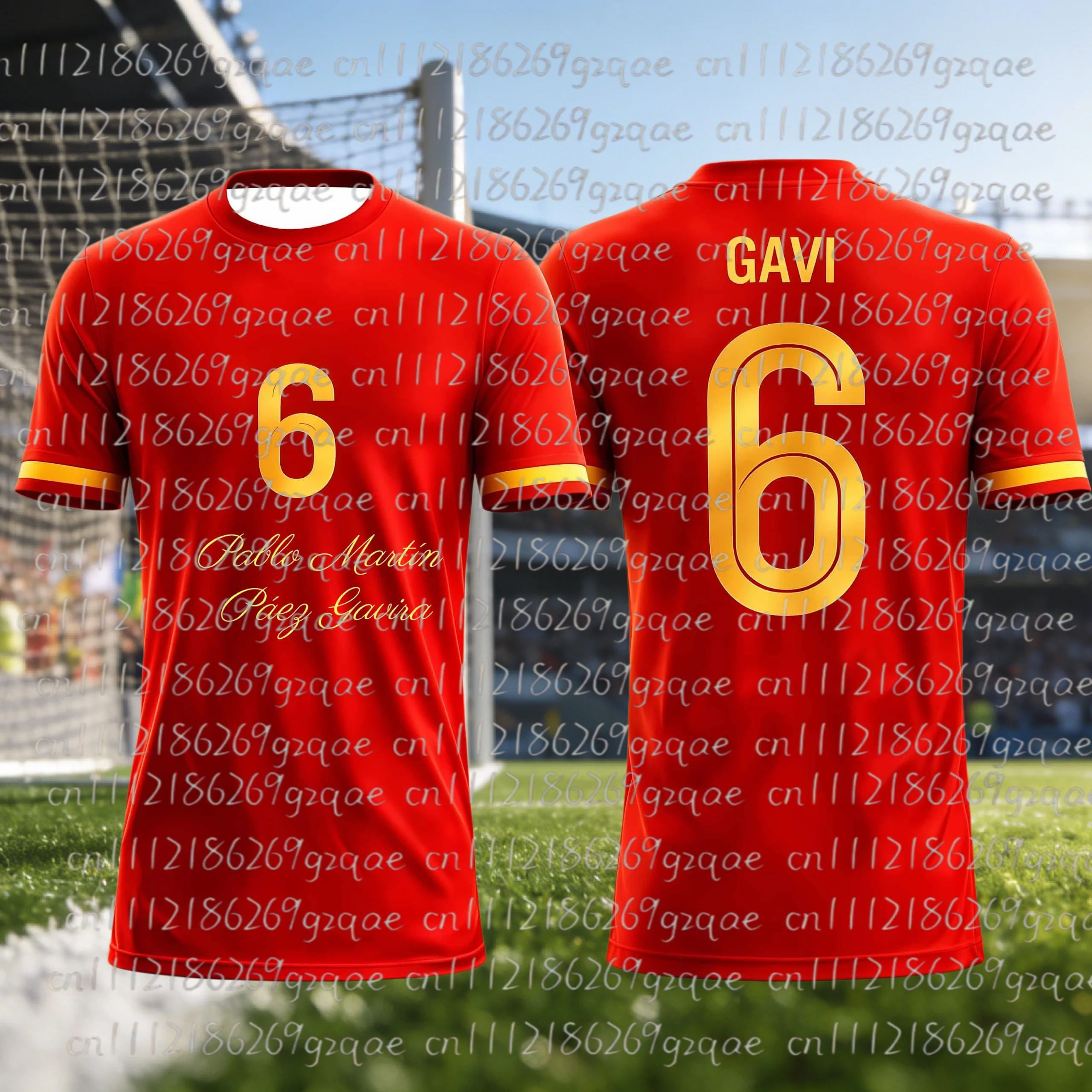 2026 New Spain Men No.6 3D Print Tee, Quick-Dry Breathable, For Family Sports & Casual Wear