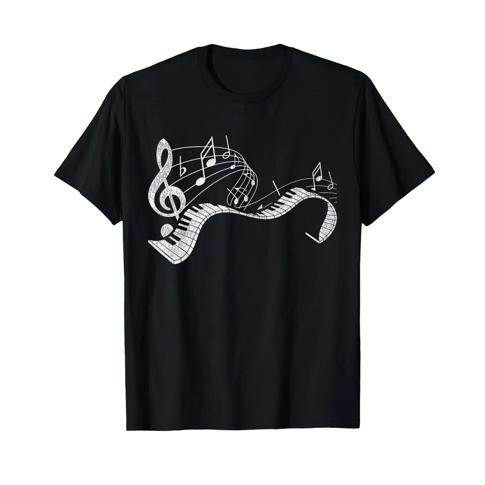 Pianist Music Notes Treble Clef Piano Player Keyboard T Shirt vintage Washed fashion Unisex Stretched Comfortable Versatile