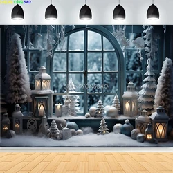 Christmas Day Pine Tree Photography Backdrop Props Xmas Eve Family Party Living Room Decor Fireplace New Year Background CT-21