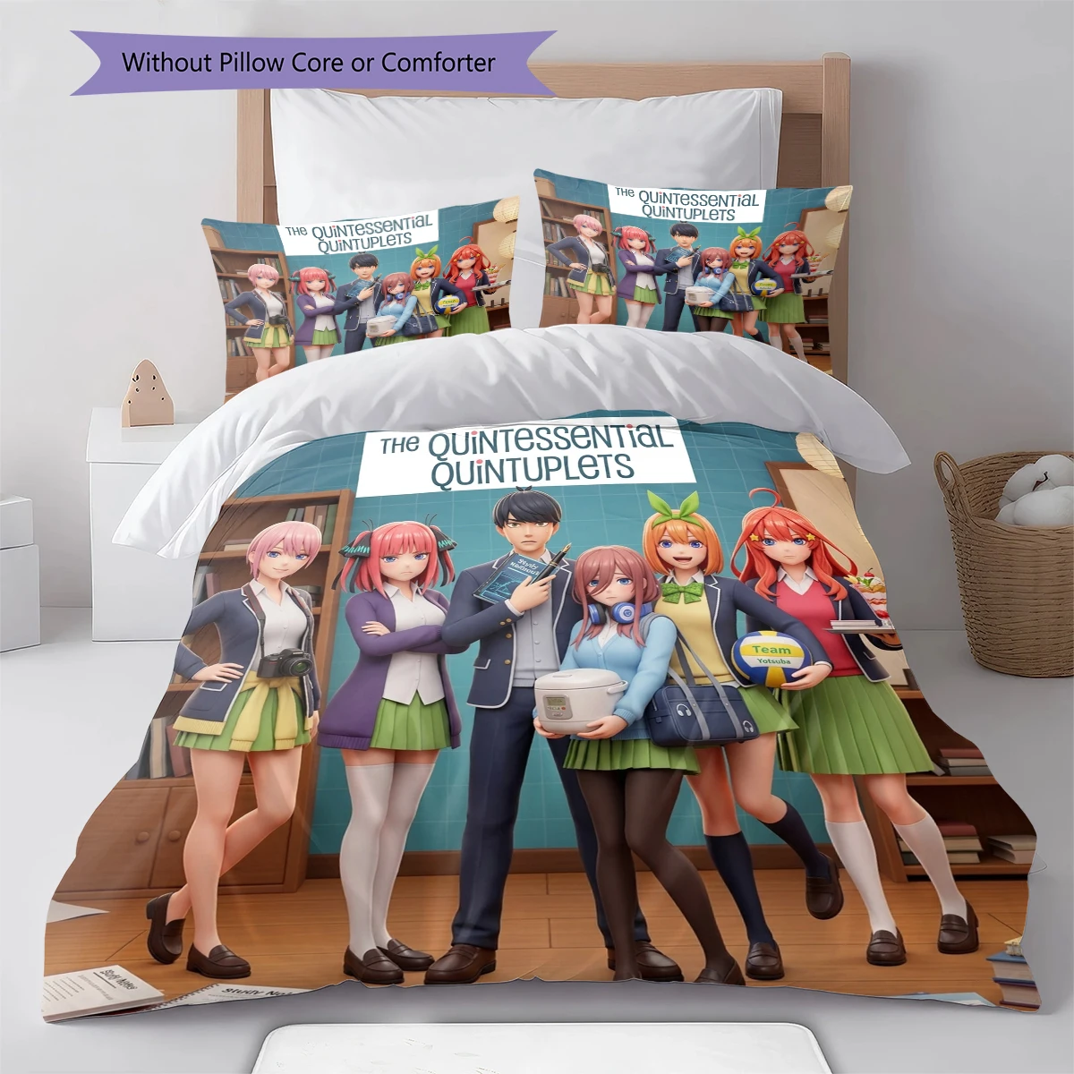 The Quintessential Quintuplets Comfortable Soft Duvet Cover, Children Bedding Set Gift,Size  Different Sizes -HE131