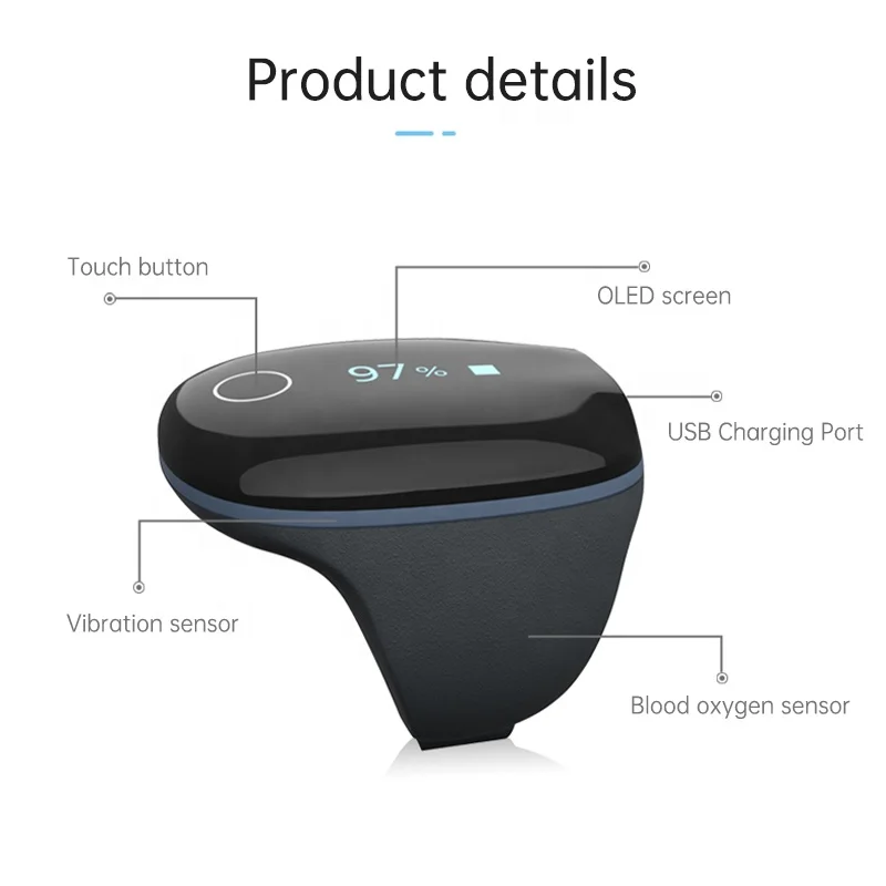 Lepu Bluetooth App Real-Time Data Report Overnight Pulse Oximeter With Alarm For Sleeping