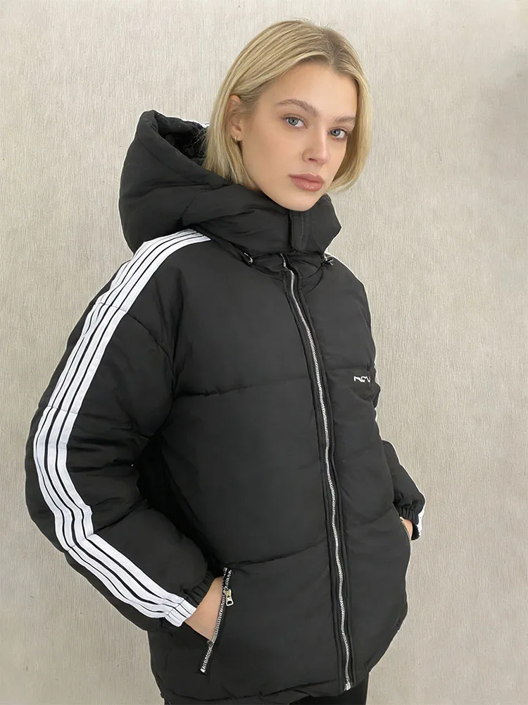 

Новая модная готическая одежда 2026 года: теплая хлопковая толстовка на молнии с декоративными полосками для мужчин и женщин, стиль Y2K