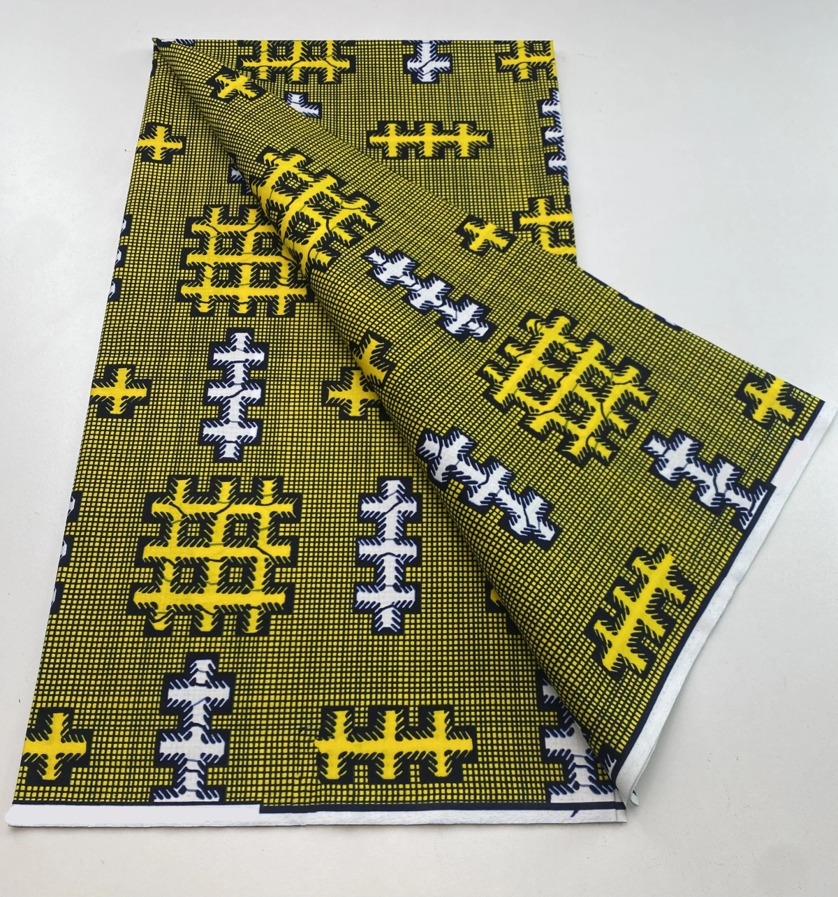 

Настоящая гарантированная ткань с восковым принтом Ankara, 100% хлопок, Nigerila Pagne Tissu Wax Loincloth для шитья платья, 6 ярдов NN4-1119-1