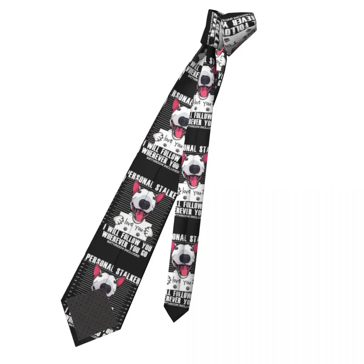 Funny Bull Terrier Necktie Men Women Polyester 8 cm Funny Bull Cute Dog Puppy Neck Tie Slim Wide Daily Cravat Cosplay