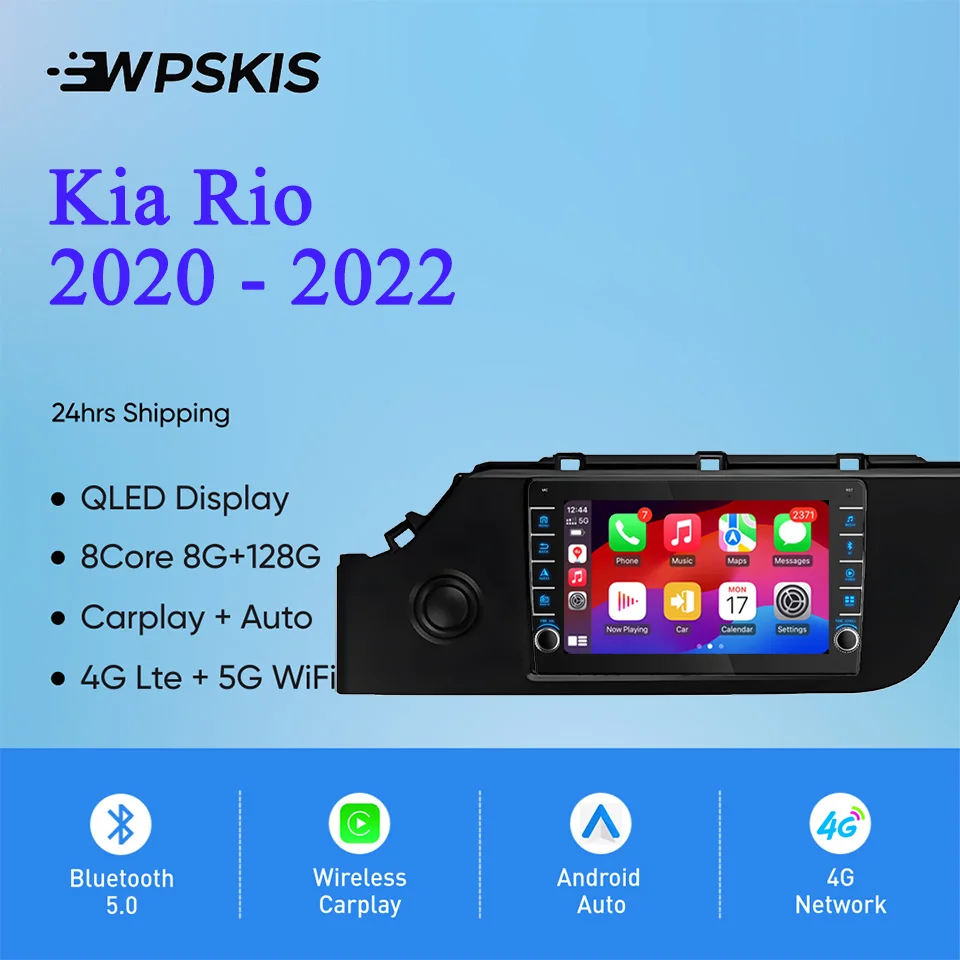 8G Ram 128GB QLED Radio de coche vídeo Audio A/V reproductor de música DVD navegación GPS para Kia RIO 2019 2020 2021 2022 Carplay Auto DSP RDS