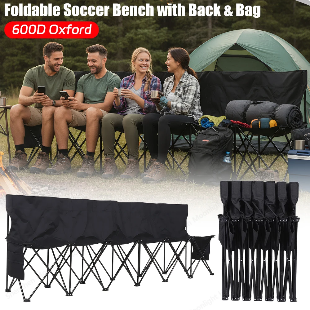 

Скамейки для кемпинга на 6 мест с боковыми карманами и сумкой для переноски, скамейки для командных видов спорта, для футбола, кемпинга, рыбалки