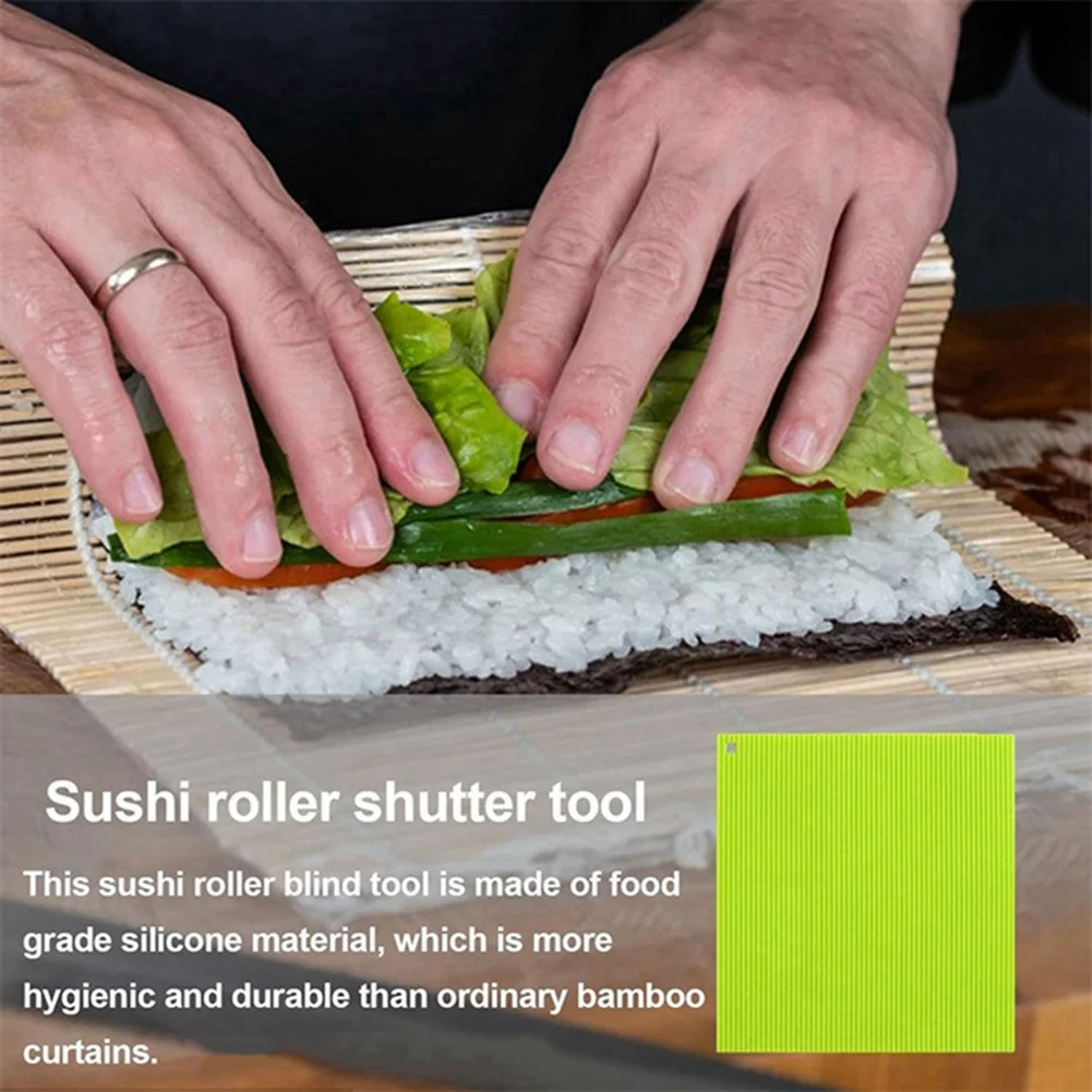 J1UL1N Silicone Hand Roll Sushi Rolling Curtain Imitation Japanese Sushi Rolling Tool Easy To Clean No Mildew Sushi Mat
