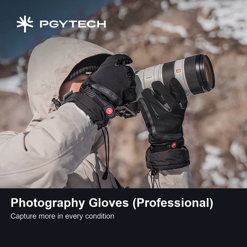 PGYTECH Professional Photography Gloves Level 4 Splash-Proof 3-Finger Magnetic Flip Touchscreen Windproof Winter Camera Gloves - view 2