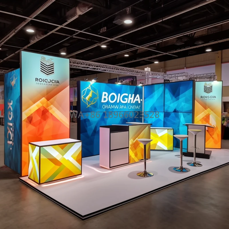 Custom Printed 3m X 3m Modular Exhibition Booth Tension Fabric Pop up Banner Trade Show Displays Cardboard Stand
