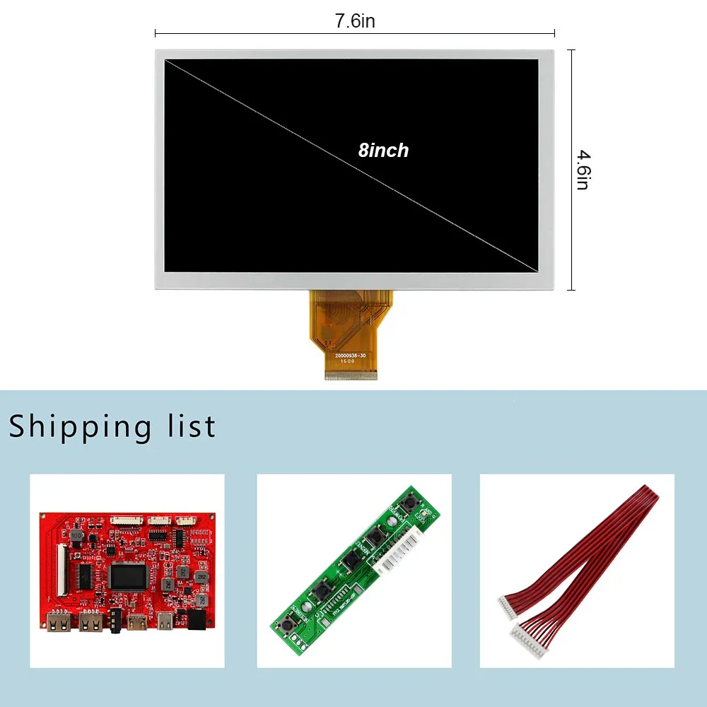 HDMI Type-C USB LCD Board With 8inch AT080TN64 800X480 LCD Screen