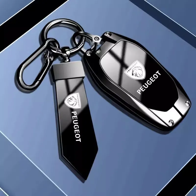 Zinc Alloy Car Flip Remote Key Case Fob Cover Holder Shell For Peugeot 208 3008 308 508 408 2008 4008 Auto Keychain Accessories
