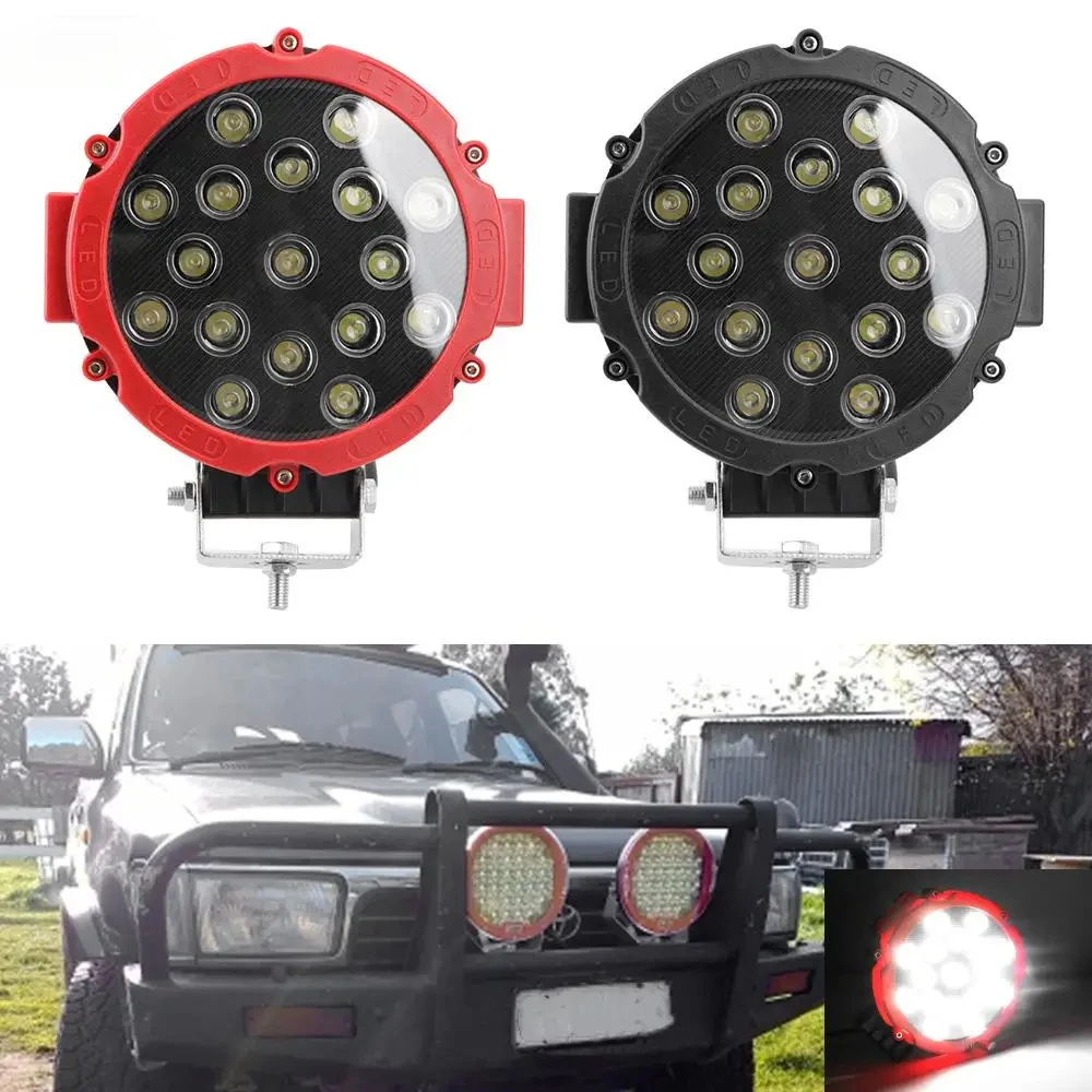 

Super Bright 7 Inch Led Headlight Car Roof 51W Led Work Lights Round Driving Lamp for Jeep Lada Niva 4X4 Offroad SUV