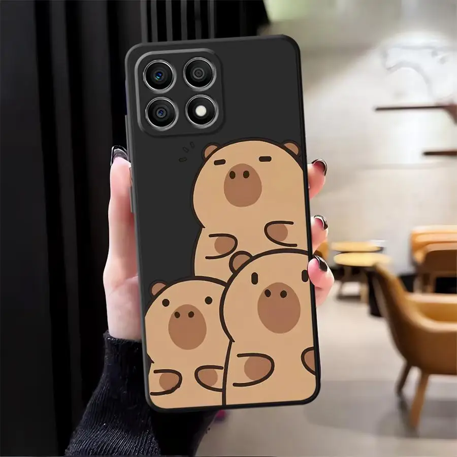 เคสสำหรับ Honor X8 X7 70 X9a X7a X9c 8X 90 Lite X9 ฝาหลังโทรศัพท์แบบนิ่ม ลายน่ารัก ตลก คาปิบารา