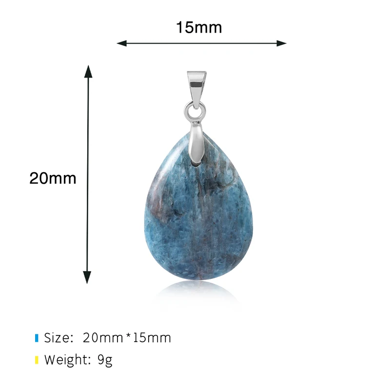 Neue Modische Naturstein-Kristall-Anhänger Tropfenförmiger Einfacher Anhänger Halskette Ohrringe Schmuckherstellung Mit Kette Collier – Detail 12