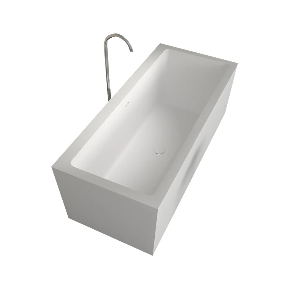 

1800mm Bathroom Corain PMMA Bathtub Oval Freestanding Solid Surface Stone Tub RS65118A