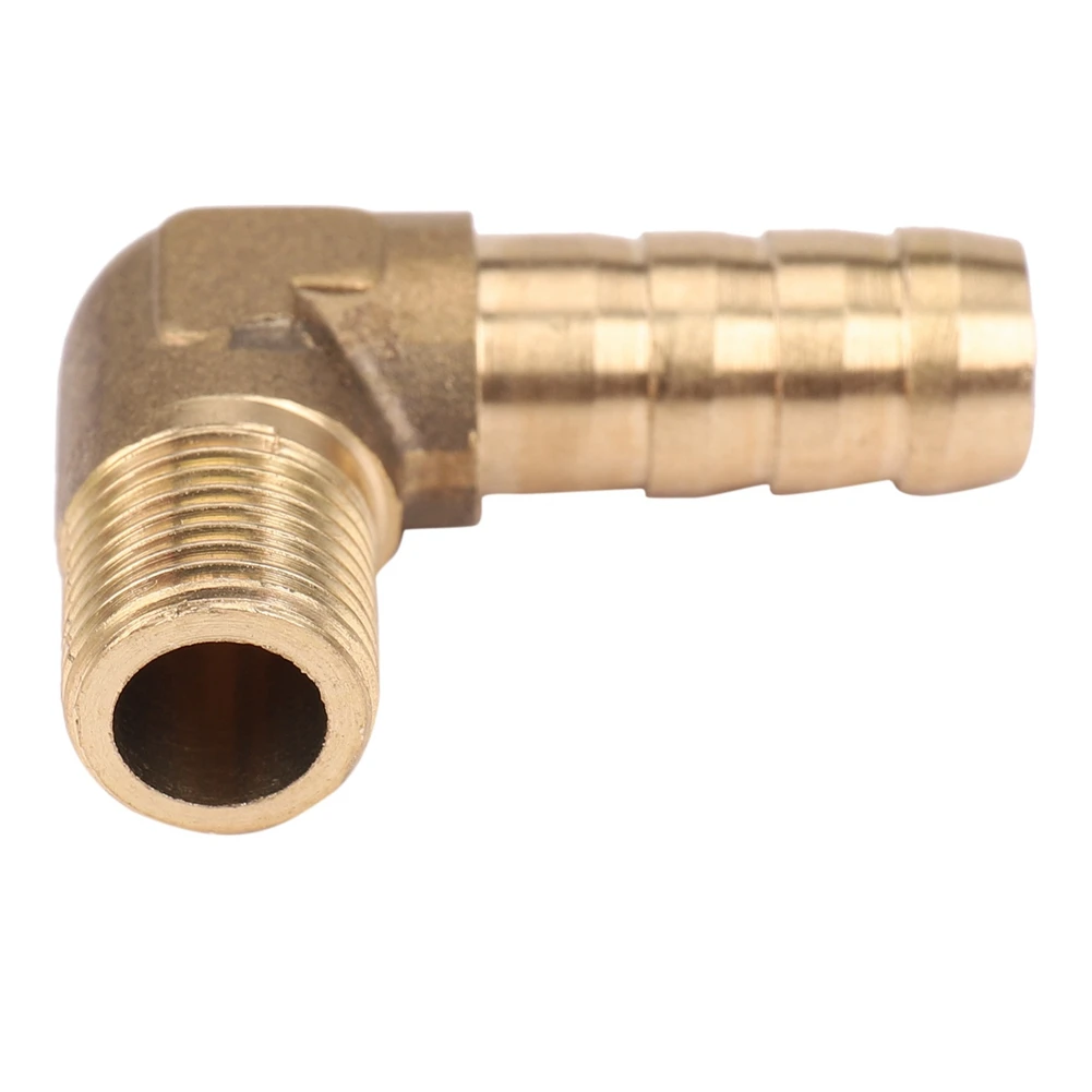2Pcs 8Mm Hose X 3/8 Inch Male Thread 90 Degree Brass Elbow Barb Coupler Connector