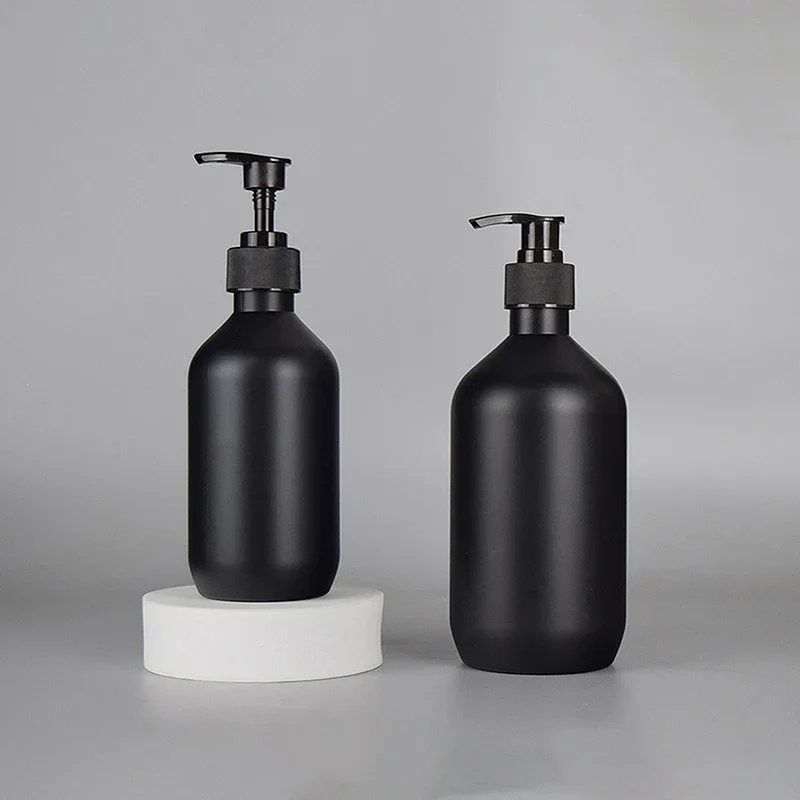 Matte Black Soap Dispenser Lotion Bottle Pump Refillable Empty Shampoo Conditioner Bathroom Shower Accessories 300/500ml