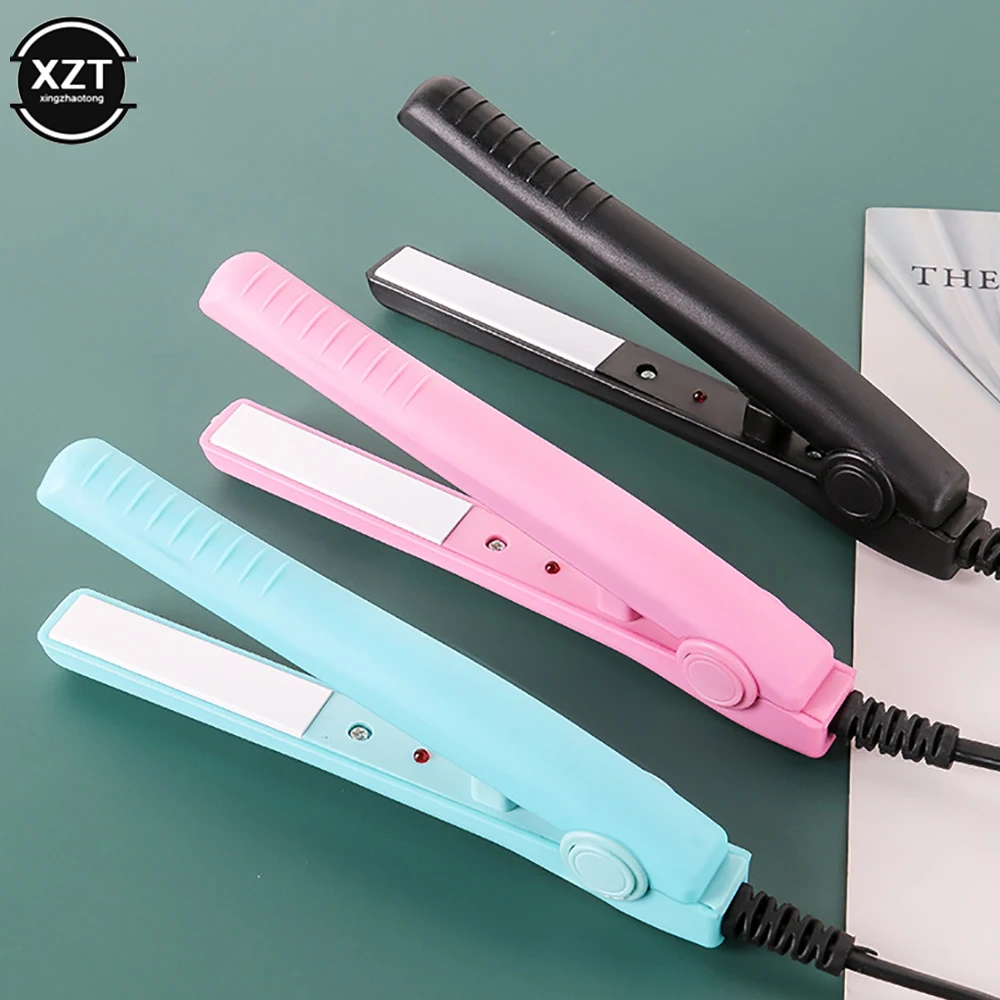 Portable 2 in 1 Curling Iron Ceramic Curling Iron and Straightener Mini Iron Straightener Plate Clip Hair Styling Tools