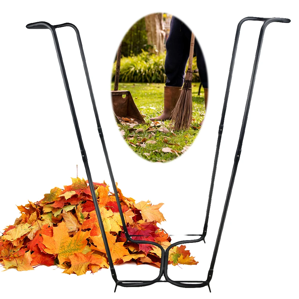 

Trash Bag Holder Stand Metal Leaf Bag Stand Heavy Duty Garbage Bag Holder Frame Portable Waste Bag Stand for Garden Yard Lawn