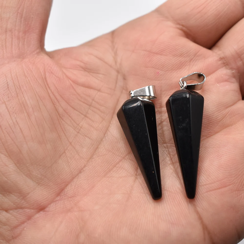 wholesale 12pcs/lot 30x10mm Fashion tiger eye stone amethysts pendant Pendulum for diy Jewelry making Necklaces Free Shipping