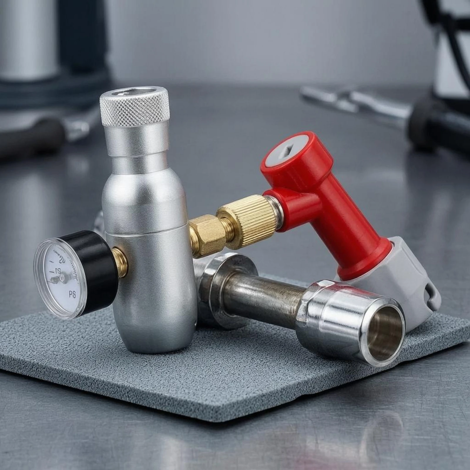 Compact CO2 Pressure Regulator Angled Body Pin-Lock Style CO2 Regulator
