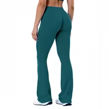 Legging Flared Seamless Tummy Control Scrunch Sportswear Pro - Pine Green