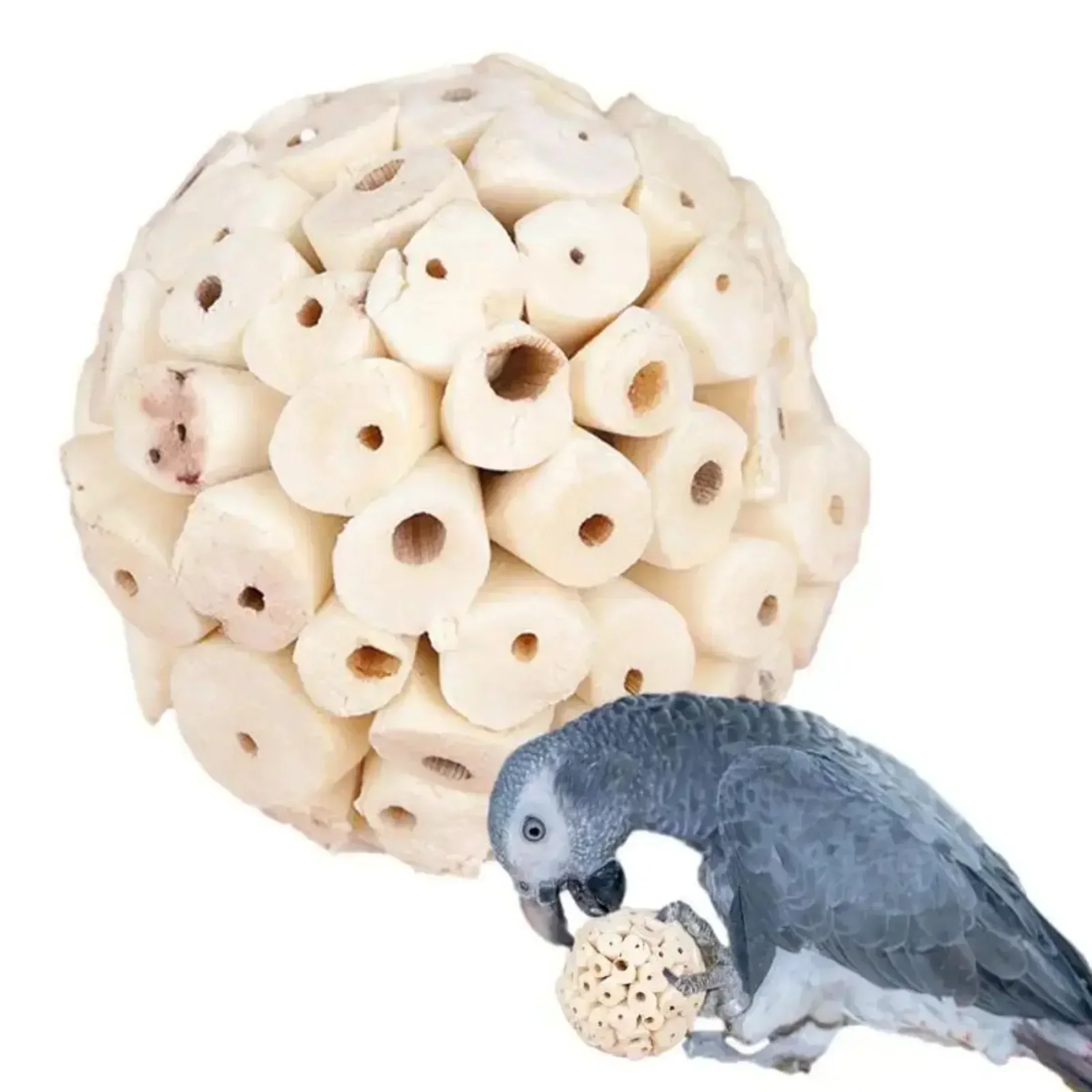 Parrot Chewing Toy Ball Chew Shred Foraging Bird Cage Accessories for Parakeet Parrotlet Lovebird Budgies Conure Cockatiel