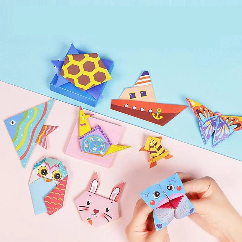 DIY Craft Kits 54 PCS Children Origami Paper Book for Animal Pattern 3D Puzzle Folding Toy Kids Handmade Kindergarten Arts To L1