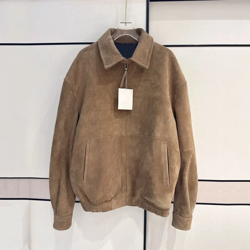 giacca in vera pelle naturale vera pelle scamosciata cappotto da donna in pelle di pecora primavera autunno 2025 nuovo Alla moda e lussuoso