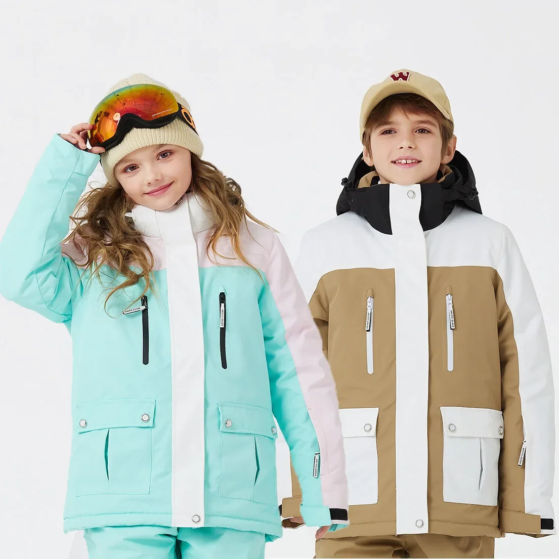 

Children's Ski Jacket Winter Warm Windproof Waterproof Breathable Boys And Girls Snowboarding Jackets Hooded Snow Skiing Coats