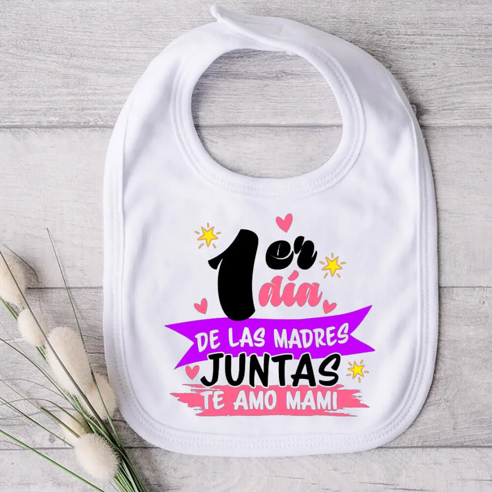 Baby Bibs Happy First Mother \'s Day Print Infant Bib Toddler Cotton Infant Stuff Newbeon Shower Present Boys Girls Burp Cloths