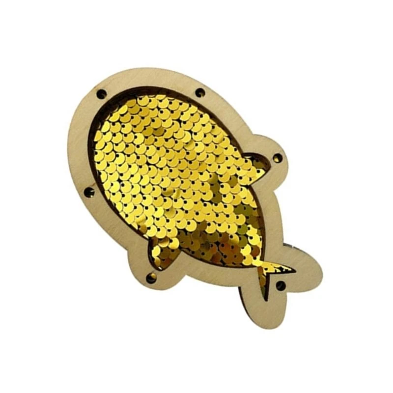 Q81A Sensorial Board Making Kits Sequins Fish for Children Color Reconocimiento Creatividad