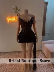 Shiny Black Diamonds Prom Dresses Beads Beading Crystal Rhinestones Gems Senior Homecoming 2025 Birthday Dress Customized
