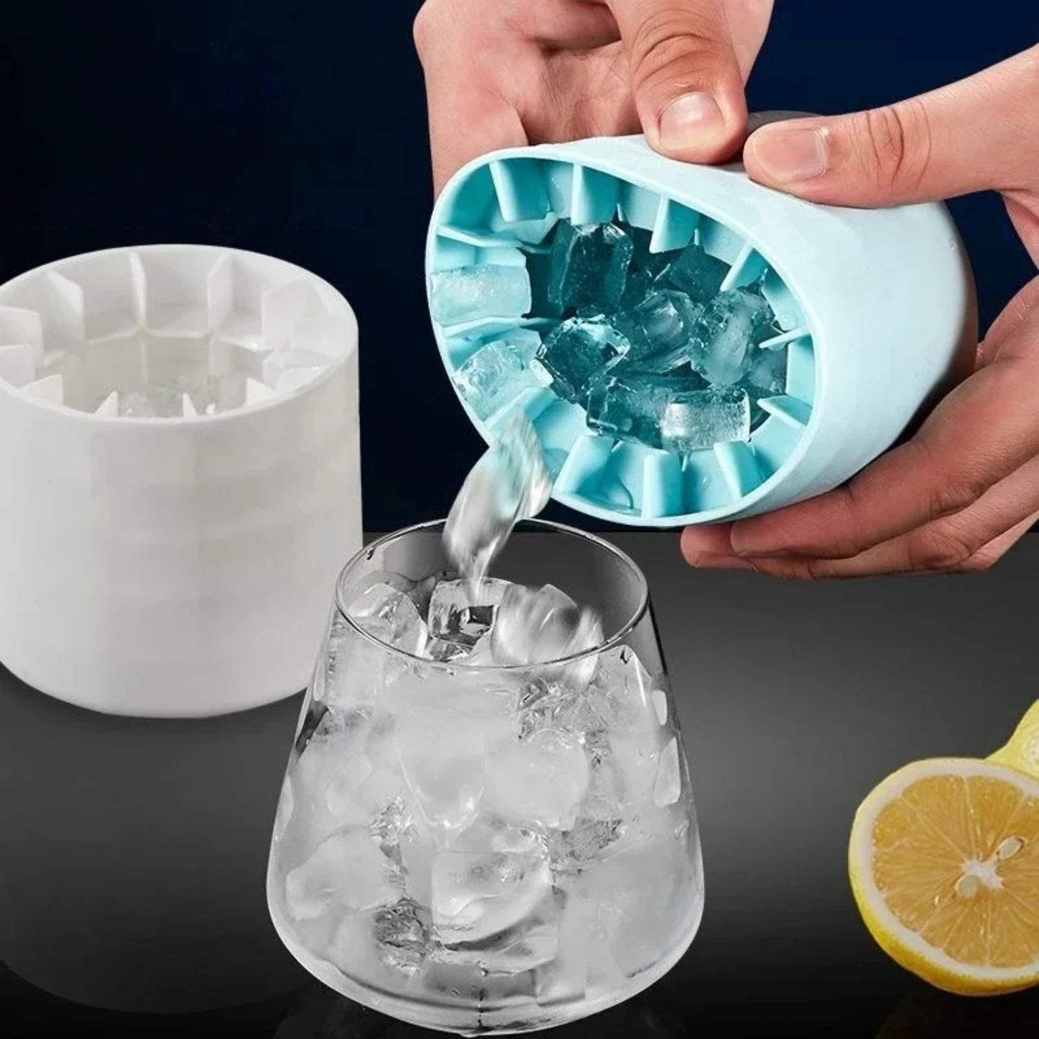 Ice Bucket Cup Mold Ice Cubes Tray Food Grade Quickly Freeze Silicone Ice Maker Design Bucket Whiskey Beer Maker