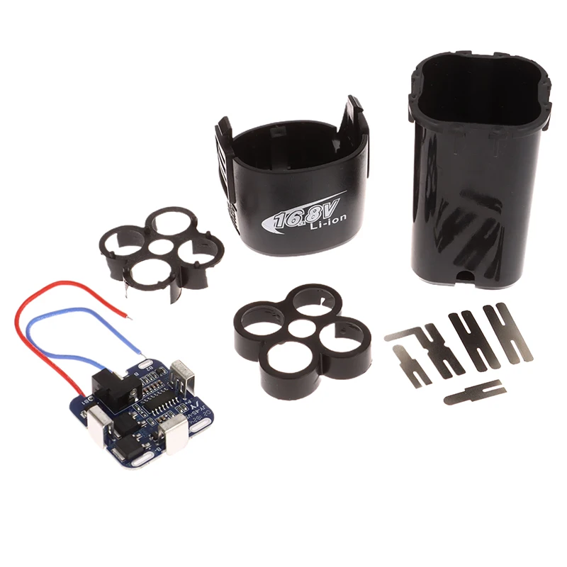 1Set 4S BMS 18650 Lithium Battery Storage Box 16.8V BMS PCBA For Electric Tool With Holder Nickel Capacity Label Without Battery