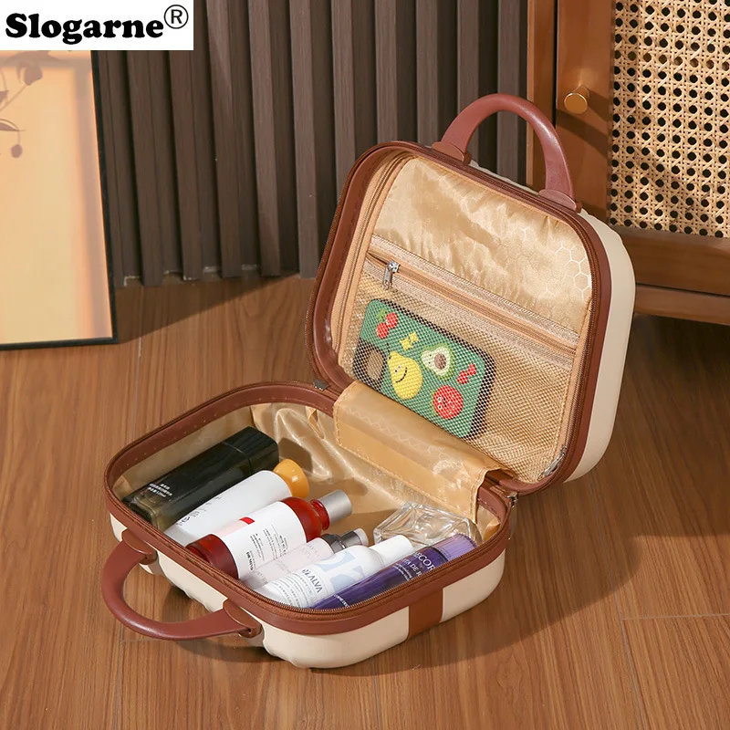 ผู้หญิงแบบพกพากล่องเครื่องสําอางผู้ชาย 14 นิ้วการ์ตูนหมี Mini Handheld กระเป๋าเดินทางกระเป๋าของขวัญใหม่กระเป๋าเดินทางขนาดเล็กกล่องกรณี