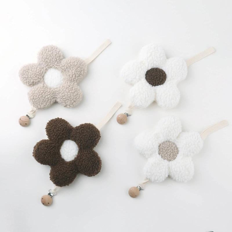 Baby Pacifier Clip Chain Pendant Soft Flower Shaped Pacifier Clip Holder Strap Hanging Decorations Infant Pacifier Accessories