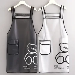 Kitchen Waterproof Apron Transparent Ladies Men Home Aprons Wipeable Oil Resistant Baking Accessories BBQ Restaurant Cafe Aprons