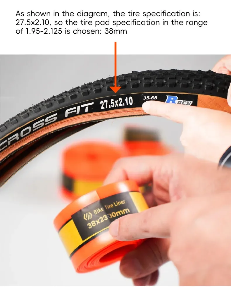 2 Stück Anti-Pannen-Reifenschutz für MTB & Rennrad, 26/27,5/29 Zoll 700C Fahrradreifen-Schutzpolster Radschutz – Detail 8