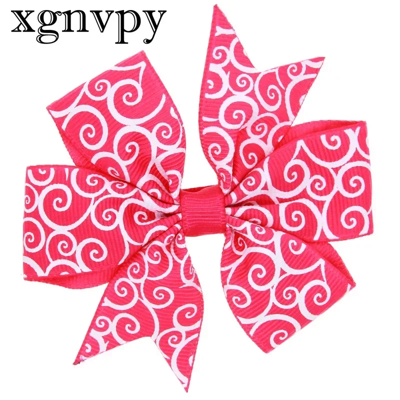 xgnvpy New Chinese style children auspicious cloud print swallowtail bow hairpin baby headwear hair accessories handmade