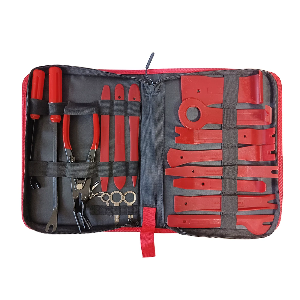

19Pcs/bag Car Door Clip Panel Trim Removal Tools Kits Audio Video Dashboard Navigation Disassembly Car Interior Repairing Tool