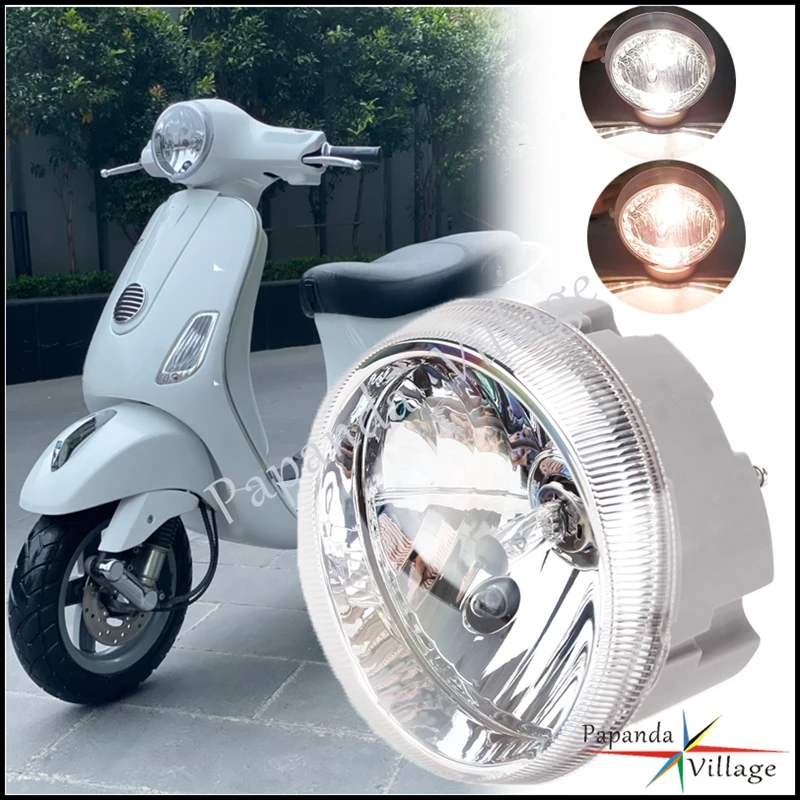 Motorcycle Front Light Headlight For LX 125 150 LX125 LX150 Scooter  12V 35W Round Clear Headlamp High/Low Beam Working Lamp