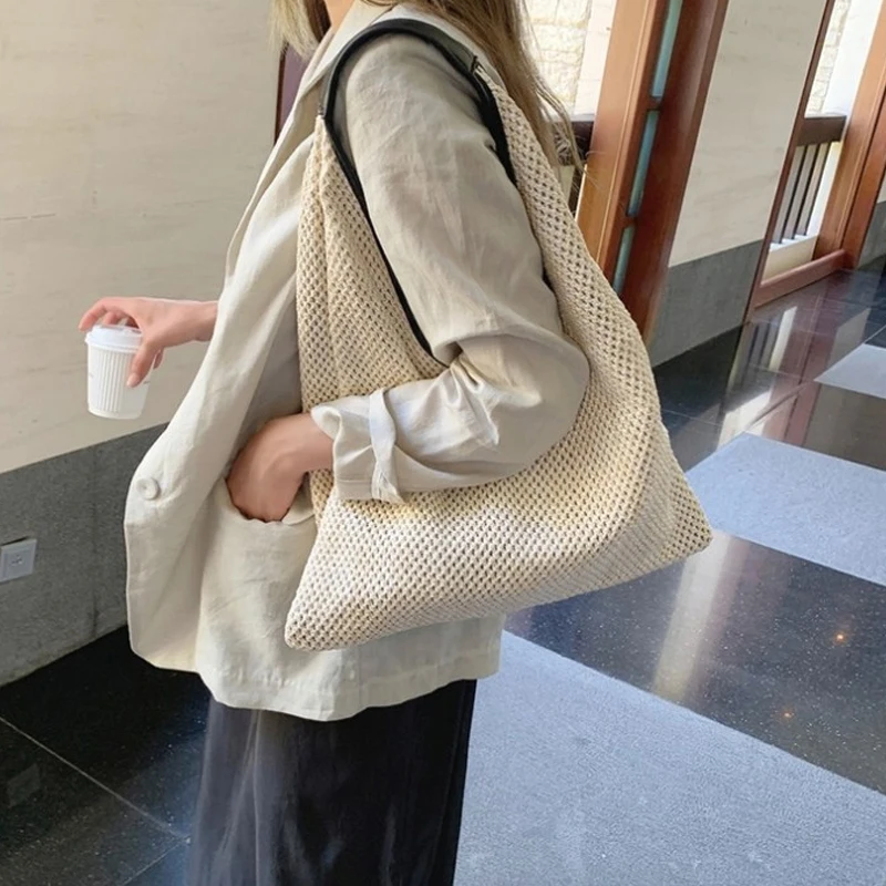 Tote Bag Large Capacity Straw Hand Weave Purses And Handbags Luxury Designer Bags For Women 2023 Fashion Shoulder Beach Bag