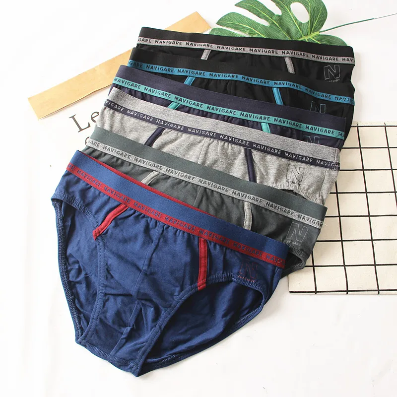 Ropa interior de algodón de alta elasticidad para hombre, pantalones triangulares de cintura baja, calzoncillos cómodos y tra...