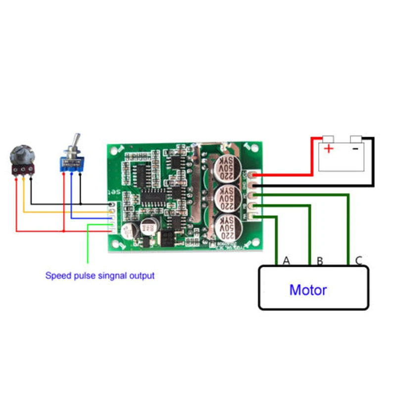 V6.3E2 DC Brushless Motor Drive Control Board Without Hall 12V 24V 36V 500W BLDC