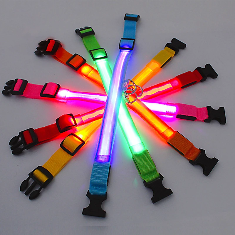 Usb Charging Led Dog Luminous Collars Adjustable Anti-Lost/Avoid Car Accident Night Light Safety Led Dogs Collar Pet Accessories