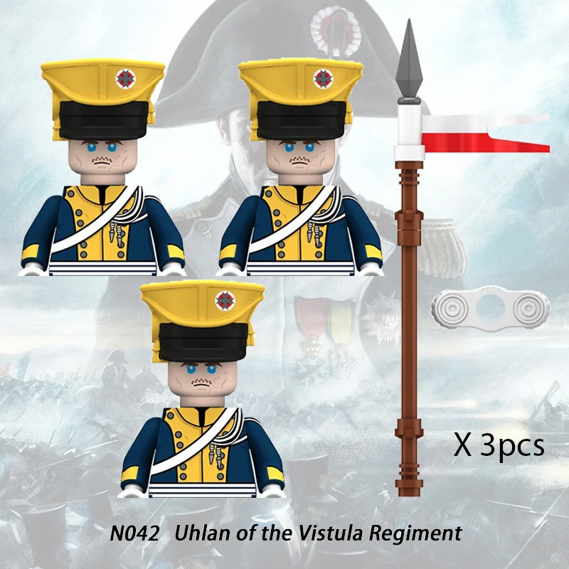 3pcs Napoleonic Wars Military Soldiers Building Blocks WW2 Action Figures French British Fusilier Rifles Weapons Toys For Kids