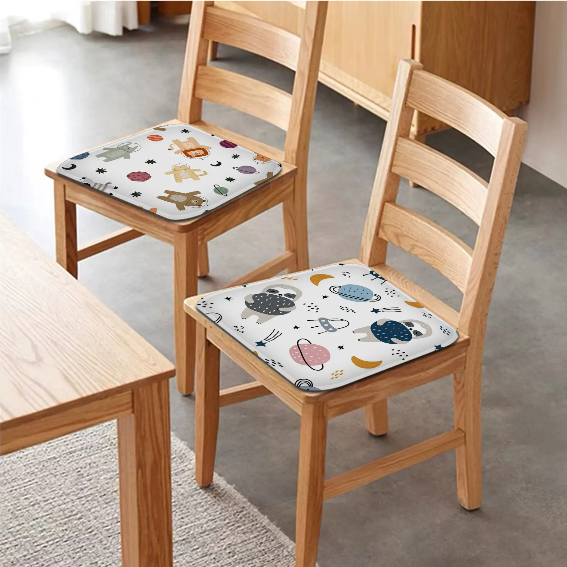 Space A-Animals P-Print Cushion Mat Simplicity Multi-Color Dining Chair Cushion Circular Decoration Seat For Office Desk Outdoor