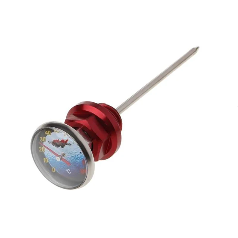 Motorcycle Parts Oil Tank Temperature Gauges for 110CC 125CC Retrofit CNC Aluminum Alloy Long Needle Thermometer Oil Dipstick